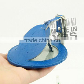 Shenzhen Factory Custom Round Genuine Leather Luggage Tag