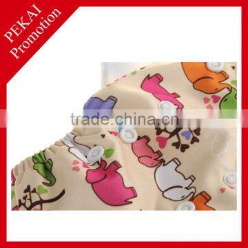 Ohbabyka Double Gusset Waterproof Cartoon Cloth Diaper Cover