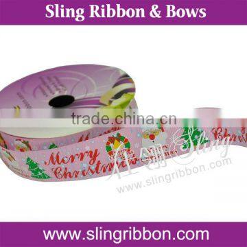 2015 Hot selling Merry Christmas Printed Cutting Ribbon Wholesale