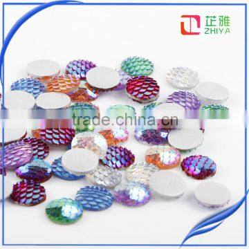 12mm Resin Mermaid Cabochons AB Iridescent Mermaids Cabochon, mixed colors