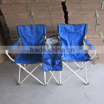 foldable double chair with cooler bag and table