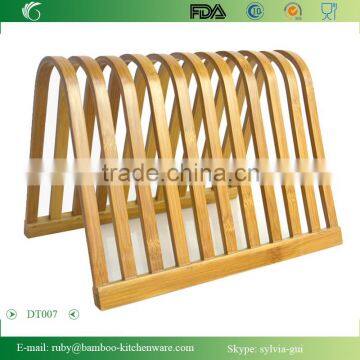 DT007/ Kitchen Art Shape Construction Shape Bamboo Wooden Wall Dish Plate Rack