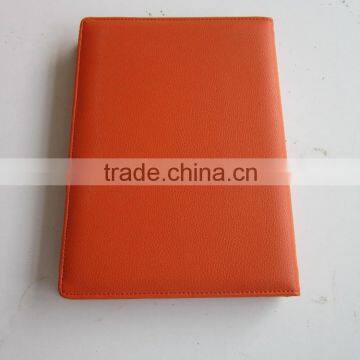 High Quality Orange Leather PU Notebook With Soft Cover