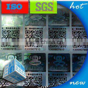 3d QR code security custom hologram stickers