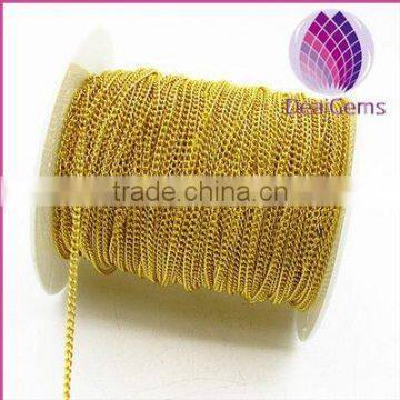 new dubai 2mm gold plated iron chain designs by meter