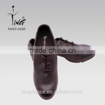 2015 new unisex black super leather tap shoe