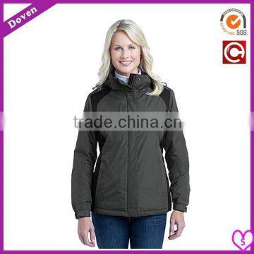 Elegant grey women's thick winter jacket