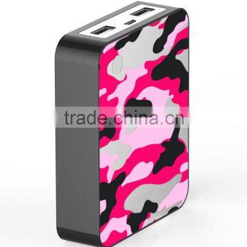 Red Camouflage Portable Charger Power Bank 10400mAh for Smartphone