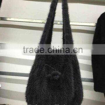 Hot Selling Shoulder Fashion Fur Handbag / Winter Women Real Fox Fur Bag