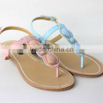 latest fashion fancy beaded falt summer sandals for women