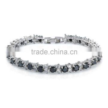 Rellecona multicolor cubic zircon bracelet white gold plated wholesale jewelry