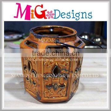 Decorative Candle Lantern Antique Design Ceramic