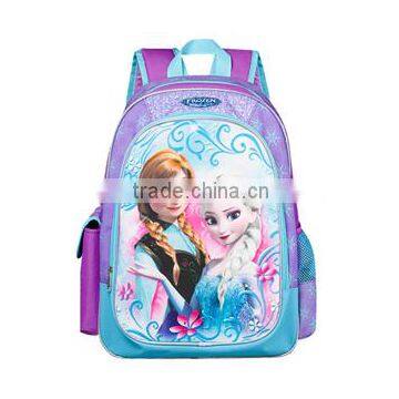 Frozen double shoulder school bag cartoon character school bag for girls