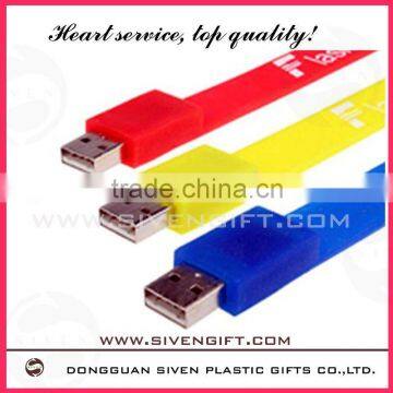 colorful wristband shape soft pvc usb disk cover for promotion use