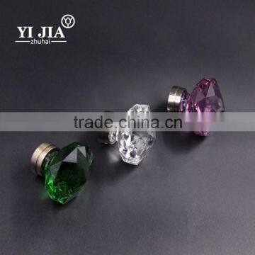 2 1/9 Inch Vintage Solid Brass Base Forest Green Glass Knobs for Cabinets photo-6