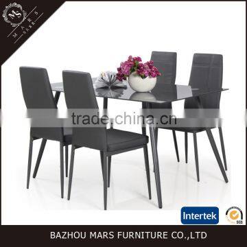 Hot Sale Cheap Clear Glass Dining Table 4 Chairs Set photo-3