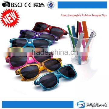 China sunglasses factory uv400 rubber temple tips interchangeable sunglasses with your logo