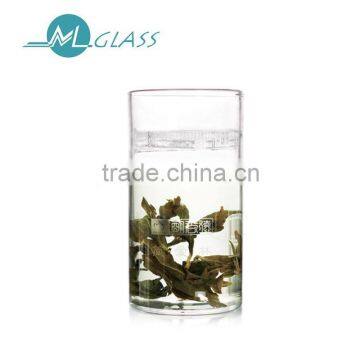 wholesale Patented Design 300ml glass cup high borosilicate glassware with glass filter JA440