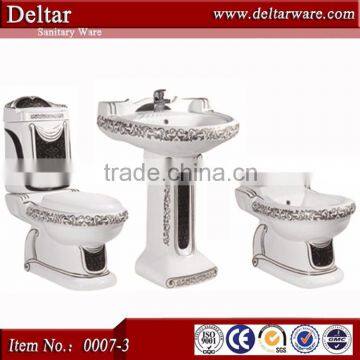 classical ceramic big toilet, three sets western toilet price,shower toilet unit