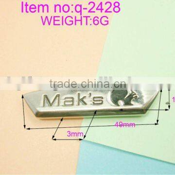 qifeng metal lables for shoes and bags q-2428b