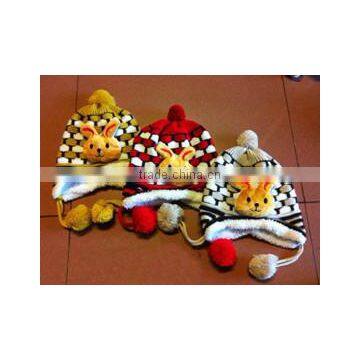 Knitted kids wool hats, wholesale high quality wool hat for kids