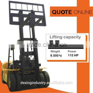 New Diesel Forklift 7000 kg Duplex with Dual Front Tires, Optional Triplex Mast, Side Shift, Solid Tires, Fork Positioner