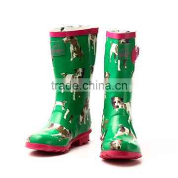 ladies or women fashion rubber rain boots with cool printing