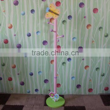 Creative Color Cartoons Children Solid Wood Coat Racks and Lovely Floor Hanging Clothes Bag Coat Rack photo-4