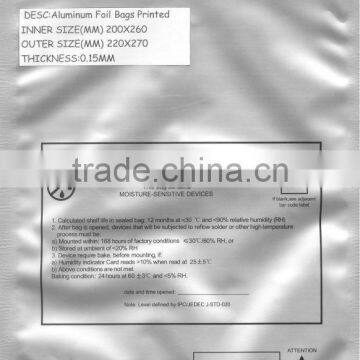 ESD Aluminum foil moisture proof foil bag, Anti Moisture Barrier Bags ,ESD moisture bag for Electronic Components