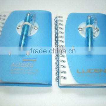 pp spiral notebook with pen / mini notebook with pen