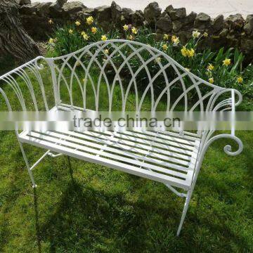 Gothic style white cast iron bench