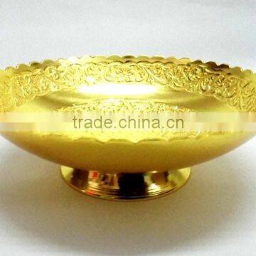 Gold plated brass bowl for home decoration, wedding gift and return gift