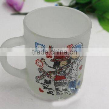 10oz Food Grade Frosted glass mug with decal printing