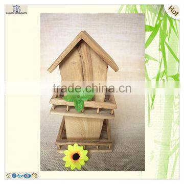 Miniature Decoration Doll Shape Fence Wooden Bird House photo-4