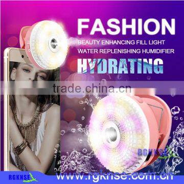 RGKNSE usb chargeable flash light Humidifie Water Diamond Skin Moisturizer Selfie Ring Light