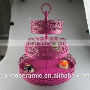 Cinderella Carriage Cake Stand 3 Tiers Lace Design Cake Stand in Metal photo-3