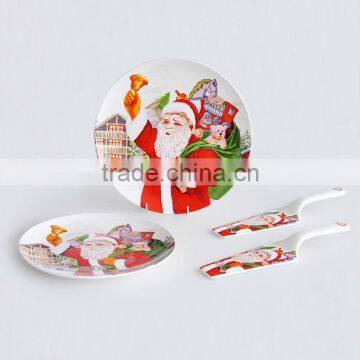12" Porcelain Cake Plate With Server,ceramic Plate With Server,porcelain Christmas Plate photo-5