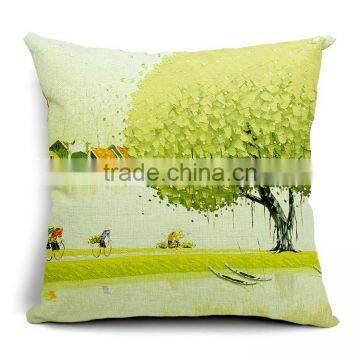 digital printed linen throw pillow case