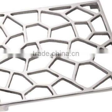 square shape silver plated fancy trivet