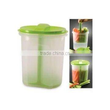 Food Grade Plastic Pickle Jar With Strainer, Clear Plastic Vegetable Storage Container for Pickle photo-6