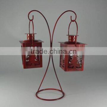 Metal Stand With Two Christmas Tree Lantern photo-4
