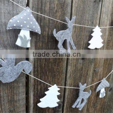 Hot sell Felt Garland,Woodland Garland Grey & White Woodland Nursery Decor Woodland Animal Deer Garland Woodland made in China