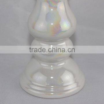 White Ceramic Tall Candle Holder for Home Decor photo-2