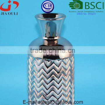 New Design Wave Patterned Decorative Ceramic Flower Vase Gold/copper/silver Plated photo-4
