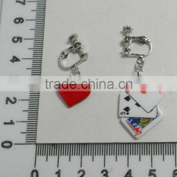 Popular Poker Ear Ring, Fashion Design Ear Ring With Poker Pendants, Wholesale Popular Poker Ear Ring
