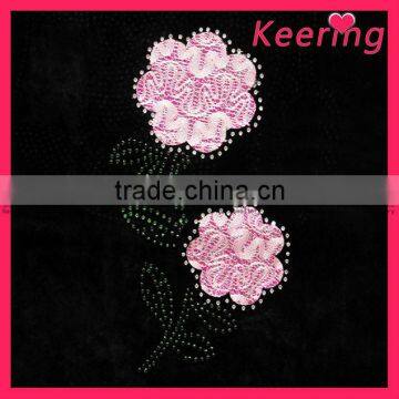 fashion hot fix transfer rhinestone flower motif WHF-200