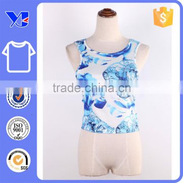 300 MOQ cooling sky blue rose printing woman work vest