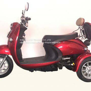 48V500W Electric Tricycle for Disabled People, 3 Wheel Electric Scooter trike with reverse gear