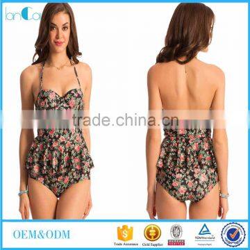 Hot Sale Women Low Bosom Printed Bohemian Bikini Beach Wear