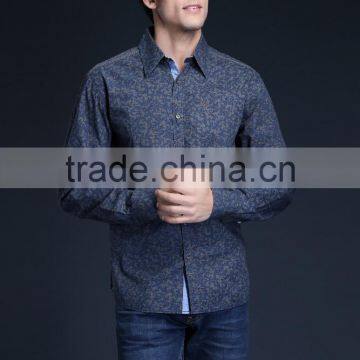 Fashion Long Sleeve Casual Design High Quality 100%Cotton Print Men Shirt photo-4